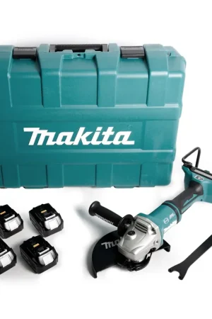 Makita DGA 901 M4KU2 Meuleuse d'angle 36V ( 2x18V ) 230mm Brushless + 4x Batteries 4,0Ah + Écrou de serrage rapide ''Ezynut'' + Coffret - sans chargeur Produit De Marque