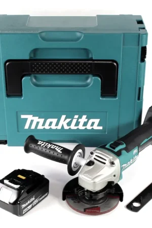 Meuleuse d'angle sur batterie Makita DGA 454 M1J 18 V 115 mm + 1x batterie 4,0 Ah + Makpac - sans chargeur Paiement Sécurisé