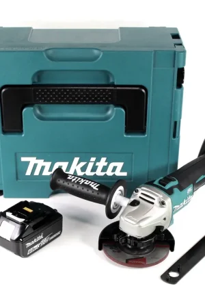 Nouveauté Meuleuse d'angle sur batterie Makita DGA 454 G1J 18 V 115 mm + 1x batterie 6,0 Ah + Makpac - sans chargeur