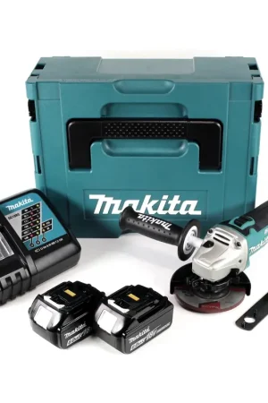 Meuleuse d'angle sur batterie Makita DGA 454 RGJ 18 V 115 mm + 2x batteries 6,0 Ah + chargeur + Makpac Achat Immédiat