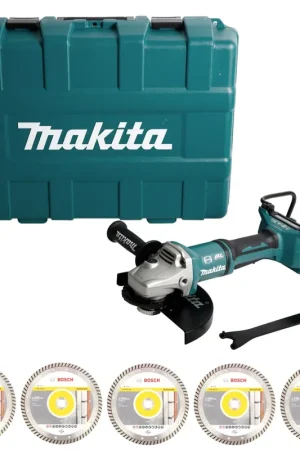 Makita DGA 900 ZKX2 Meuleuse d'angle sans fil 230 mm 36V ( 2x18V ) sans balai - Solo + Ezynut + 5x Disques de coupe + Coffret - sans batterie, sans chargeur Prix Réduit