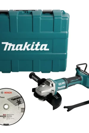 Solde Makita DGA 900 ZKX2 Meuleuse d'angle sans fil 36V ( 2x18V ) 230mm Brushless + Écrou de serrage rapide ''Ezynut'' + 25x Lames circulaire + Coffret de transport - sans batterie, sans chargeur