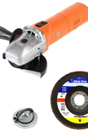 Expédié Aujourd'hui Meuleuse d'angle Fein WSG 17-125 HP 1700W 125mm + écrou à dégagement rapide Fixtec + 10x rondelles de blocage dentelées