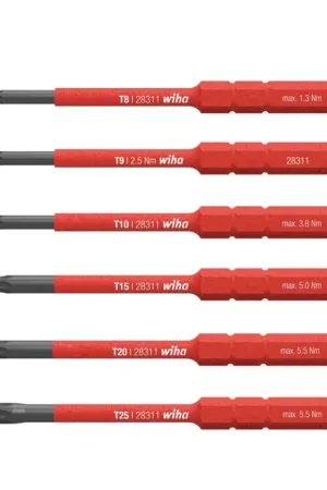 Wiha jeu d'ambouts slim électrique TORX® 6 pièces dans un coffret ( 42210 ) Petit Prix