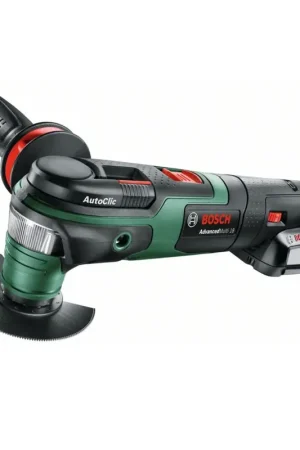 Outil multifonctions sans fil AdvancedMulti 18 V Bosch avec AutoClic - dans un coffret de transport + 1x batterie 2,5 Ah + 1x chargeur + accessoires ( 0603104001 ) Prix Choc