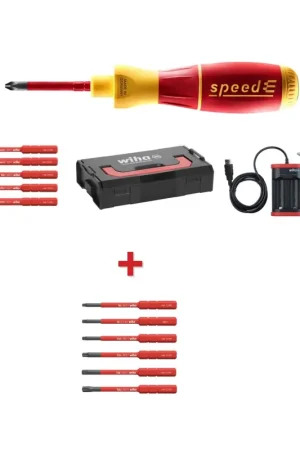 Wiha speedE® Tournevis électronique - Set 1 + Coffret L-Box + 2x Batteries 1,5 Ah + Chargeur + Embouts et adaptateurs de couple ( 41911 ) + jeu d'Embouts slimBit electric Torx 6 - pièces ( 42210 ) Acheter En Ligne