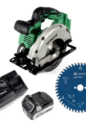 Scie circulaire manuelle Hitachi C 18 DGL 165 mm 18 V avec batterie 6,0 Ah, chargeur et 2 lames de scie circulaire Vente Flash