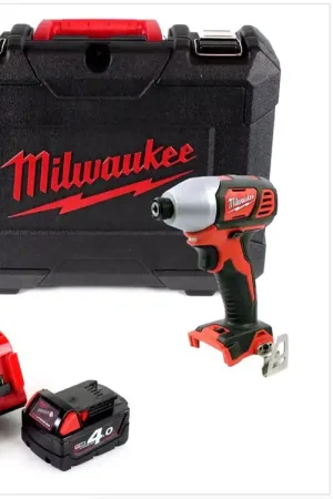 Dernier Modèle Clé à chocs Milwaukee M18 BID-401 C avec batterie Li-Ion 18 V en coffret + 1 batterie 4,0 Ah + chargeur