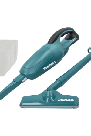 Makita DCL 180 Z 18 V Li-Ion Aspirateur sans fil vert + 10 x Sacs à poussière Makita - sans Batterie, sans Chargeur Remise