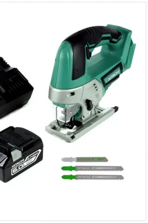 Achetez Aujourd'hui Scie sauteuse sans fil Hitachi CJ 18 DGL 18V + 1x batterie 6,0Ah + chargeur + 3 x lames de scie sauteuse
