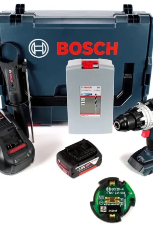 Promotion Perceuse-visseuse sans fil Bosch GSR 18 V-85 C 18 V 110 Nm Solo en L-Boxx avec module de connectivité GCY 30-4 et 1 batterie 5,0 Ah + chargeur + jeu de forets hélicoïdaux de 25 pièces