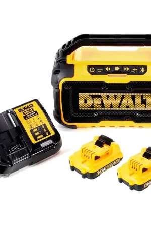 DeWalt DCR 011 Enceinte Bluetooth sans fil 10,8 - 18V + 2x Batteries 2,0Ah + 1x Chargeur Paiement Sécurisé