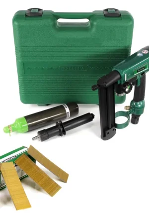 Solde Prebena PKT-2-J50SD-S Cartouches de pression pneumatique - Cloueuse pneumatique 3.5-10 bar + Coffret de transport + Clous de compression Prebena Brads 40 mm - 5000 pièces - en acier galvanisé, résine