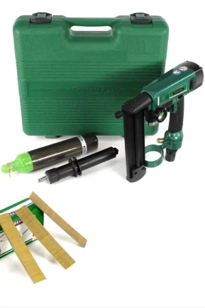 Must-Have Prebena PKT-2-J50SD-S Cartouches de pression pneumatique - Cloueuse pneumatique 3.5-10 bar + Coffret de transport + Clous de compression Prebena Brads 25 mm - 5000 pièces - en acier galvanisé, résine
