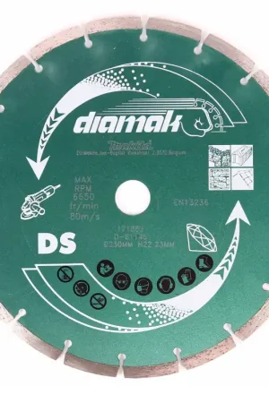 Remise Makita Diamak 230 mm (25x D-61145) Disque à tronçonner diamanté pour pierre, béton 22,23 mm - 25 pièces