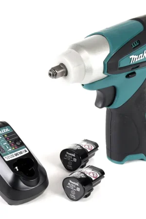 Makita TW 100 DWE Clé à chocs sans fil 10,8 V 3/8" + 2x Batteries BL 1013 1,3 Ah + DC 10 WA Chargeur - sans Coffret Offre Du Jour