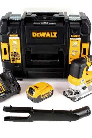 Bon Plan DeWalt DCS 334 M1 Scie sauteuse pendulaire sans fil Brushless 18V + 1x Batterie 4,0Ah + Chargeur + Coffret de transport