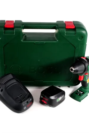 Certifié Bosch PSR 18 Li-2 Perceuse-visseuse sans fil Deux vitesses + Coffret de transport + 1x Batterie 2,0 Ah + Chargeur