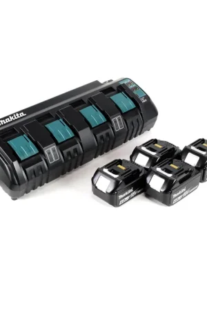 Makita DC18SF Chargeur 4 batteries Makstar + 4 x Batteries BL1840 18V 4,0 Ah Offre Du Jour