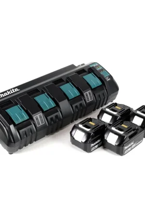 Makita DC18SF Chargeur 4 batteries Makstar + 4 x Batteries BL1850 18V 5,0 Ah Dernier Modèle