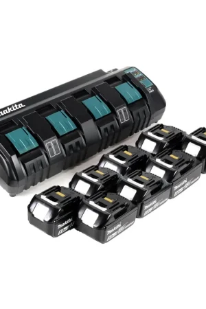 Makita DC18SF Chargeur 4 batteries Makstar + 8 x Batteries BL1850 18V 5,0 Ah Offre Du Jour