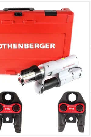 Top Vente Rothenberger ROMAX AC ECO Set SV 230 V Sertisseuse pour fonctionnement sur secteur en coffret de transport + 3 x mâchoires ( 15740 )
