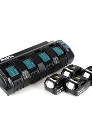 Réduction Makita DC18SF Chargeur 4 batteries Makstar + 4 x Batteries BL1860 18V 6,0 Ah