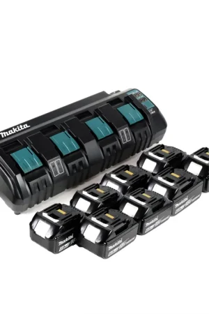 Makita DC18SF Chargeur 4 batteries Makstar + 8 x Batteries BL1860 18V 6,0 Ah Produit De Marque