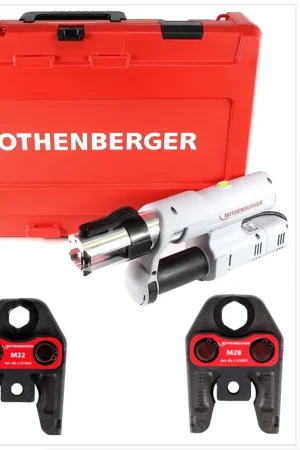 Usine Directe Rothenberger ROMAX AC ECO Set M 230 V Sertisseuse type C pour fonctionnement sur secteur en coffret de transport + 3 x mâchoires de sertissage ( 15750 )