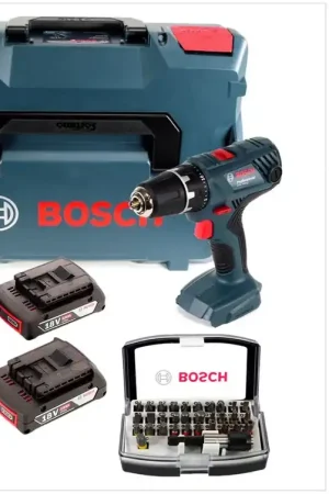 Bosch Professional GSR 18V-21 perceuse-visseuse sans fil 18V 55Nm + 2x batteries 2,0Ah + chargeur + jeu d'embouts + L-Boxx Dernière Chance