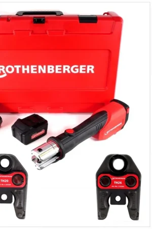 Retour Gratuit Rothenberger ROMAX 4000 Sertisseuse sans fil TH EU 18 V Li-Ion pour raccords + Coffret de transport + 1x Batterie 4,0 Ah + chargeur + 3x Mâchoires de pressage TH ( 1000001925 )