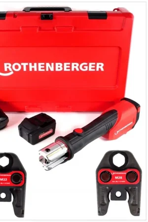 Certifié Rothenberger ROMAX 4000 Ensemble de presse série M EU Assortiment 18 V Li-Ion Sertisseuse sans fil Li-Ion + Coffret de transport + 1x Batterie 4,0 Ah + Chargeur + 3x Mâchoires de pressage M ( 1000001927 )