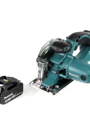 Soldes Makita DCS 552 T1 Scie circulaire portative à métaux 18 V 136 mm + 1x batterie 5,0 Ah + lame de scie et lunettes de protection - sans chargeur