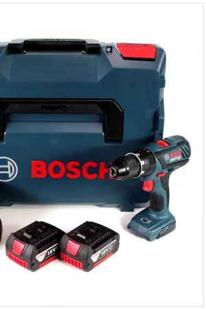 Promotion Saisonnière Perceuse à percussion sans fil Bosch GSB 18 V-28 Professional 18 V Li-Ion en L-Boxx + 2 batteries 3,0 Ah + chargeur
