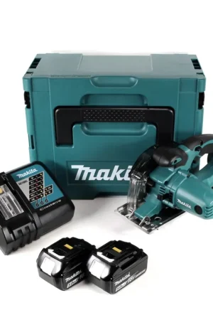 Makita DCS 552 RTJ 18 V sans fil scie circulaire portative pour métaux 136 mm en Makpac + 2x 5,0 Ah batterie et chargeur + lame de scie et lunettes de protection Solde