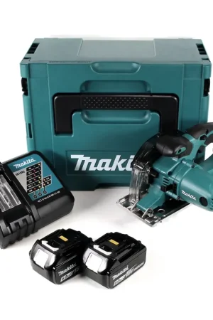 Commande En Gros Makita DCS 552 RGJ 18 V sans fil scie circulaire manuelle pour métaux 136 mm en Makpac + 2x 6,0 Ah batterie et chargeur + lame de scie et lunettes de protection