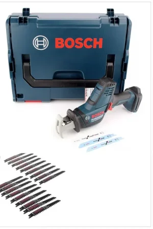 Vente Directe Scie sabre à batterie Bosch GSA 18V-Li C 18V (06016A5001) scie sabre Solo en L-Boxx + jeu de lames de scie Makita 27 pièces - sans batterie, sans chargeur