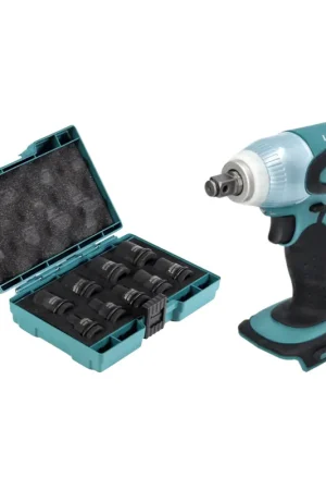 Offre Limitée Makita DTW 251 Z Visseuse à percussion sans fil 18 V Li-Ion 1/2" + Jeu de douilles, 9 pcs