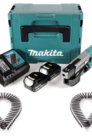 Super Prix Makita DFR 550 RTJ tournevis à chargeur de batterie 18 V 25-55mm + 2x batteries 5,0Ah + chargeur + 4000x vis + Makpac