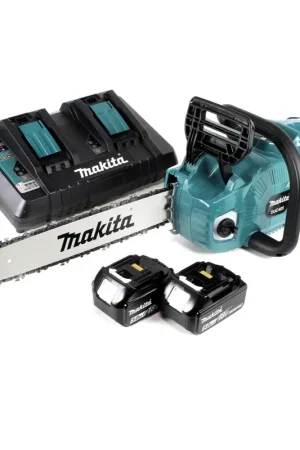 Vente Directe Makita DUC 405 PT2 Tronçonneuse d'élagage sans fil 36V (2x18V) Brushless 40 cm + 2 x Batteries 5,0 Ah + Chargeur Double