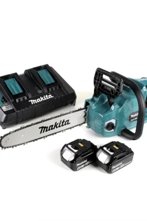 Achetez Aujourd'hui Makita DUC 355 PM2 Tronçonneuse à chaîne sans fil 36V ( 2x18V ) Brushless 35 cm + 2x 4,0 Ah batterie + chargeur double