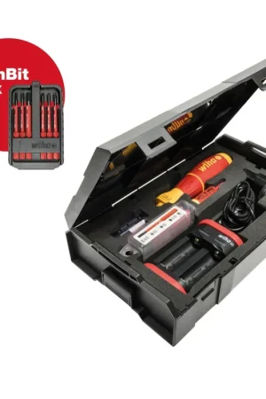Wiha speedE® Set 2 Tournevis électrique - Édition anniversaire des 80 ans + Coffret de transport L-Boxx + 2x Batterties + Chargeur + Boîte SlimBit ( 590T102J ) Offre Spéciale