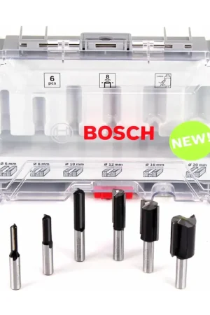 Commande En Gros Bosch Set de fraises droites 8mm pour défonceuses - 6 pcs. + Coffret (2607017466)