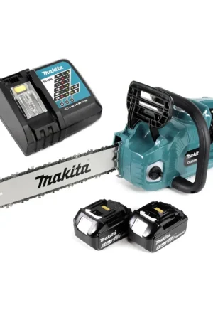 Commande En Gros Makita DUC 405 RT2 Tronçonneuse d'élagage sans fil 36V (2x18V) Brushless 40 cm + 2 x Batteries 5,0 Ah + Chargeur rapide
