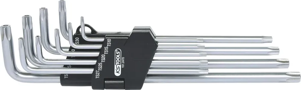 KS TOOLS Jeu de clés mâles, 5 pans, percées, 9pcs ( 151.2470 ) Quantité Limitée