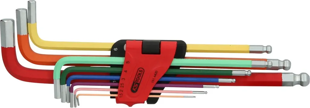 KS TOOLS Jeu de clés mâles coudées à six pans creux et tête sphérique, extra longues, 9 pcs ( 151.4420 ) Jusqu'à Épuisement Des Stocks