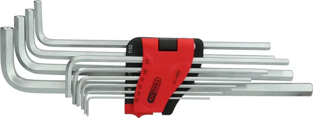 Offre Du Jour KS TOOLS Jeu de clés mâles coudées à six pans creux, extra longues, 10 pcs, pouces ( 151.4960 )