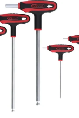 KS TOOLS Jeu de clés mâles 6 pans à tête sphérique poignée en T, 8 pcs ( 151.8155 ) Prix Réduit