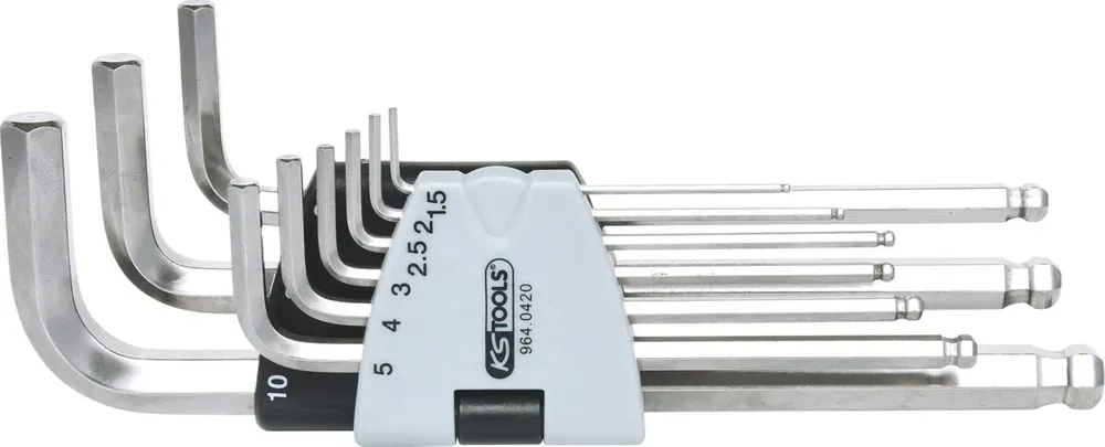 KS TOOLS Jeu de clés mâles coudées pour vis 6 pans, EDELSTAHL, 9 pcs ( 964.0420 ) Populaire