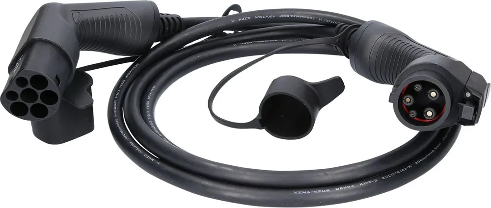 KS TOOLS Câble de charge efuturo droit, connecteur du type 2 vers le type 1, monophase, jusqu’à 7,4 kW, 32 A, 230 V, mode 3, 3 mètres ( 117.7125 ) Marque